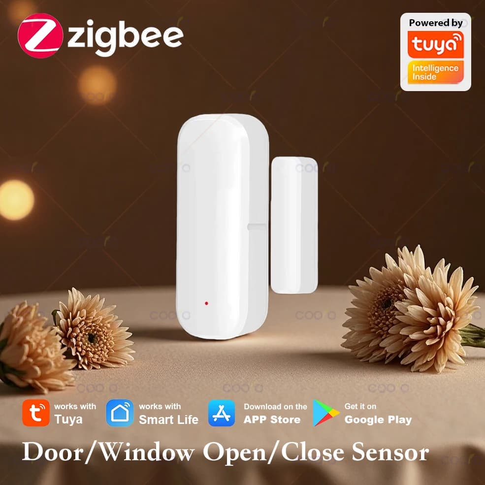Sensore per Porte e Finestre Zigbee 3.0, Allarme di Sicurezza Intelligente, Rilevatore di Apertura/Chiusura, Sensore Antifurto per Casa Compatibile con Tuya Hub Smart Life Z2M