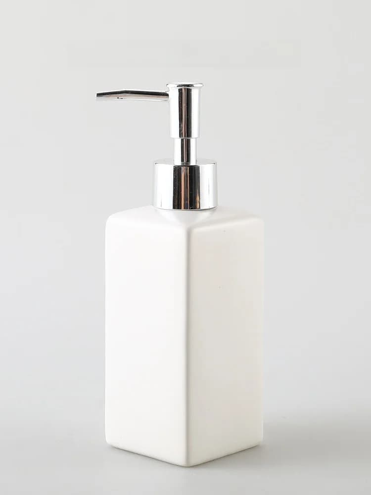 KULE HOME Dispenser in Ceramica per Bagno, per Disinfettante Mani, Sapone Liquido, Gel da Bagno, Design Leggero e Lussuoso, Bottiglia per Emulsioni