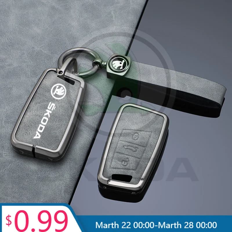 2026 Nuova Cover Guscio Portachiavi Telecomando Auto in Lega per Skoda Superb A7 Kodiaq - Accessorio Auto di Tendenza