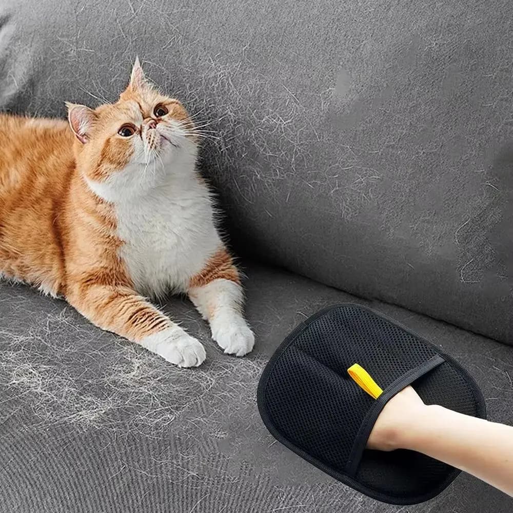 Guanti per depilazione statica per animali domestici a due vie Panno a rete lavabile Spazzola per polvere statica Vestiti multifunzionali riutilizzabili Rimozione peli Casa