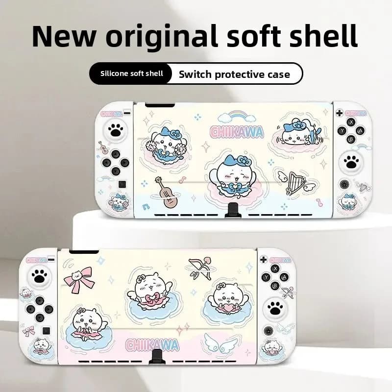 Case For Nintendo Switch Oled And Switch 2 Matte Anti Fingerprint Protective Cover With Joy Con Grips Chiikawa Anime Kawaii Gift