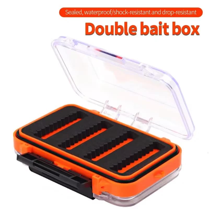 Portable double face fishing gear box 8 compartments waterproof bait case for transparent divisible accessories