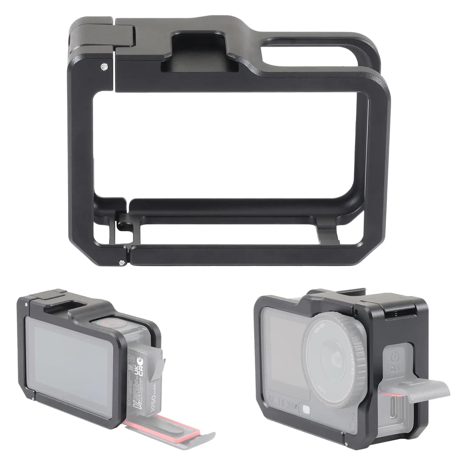 FOTGA Cage For Action 6 Expansion Adapter Accessories For DJI Osmo Action 6 Aluminum Protective Cage Metal Bracket Adapter Mount
