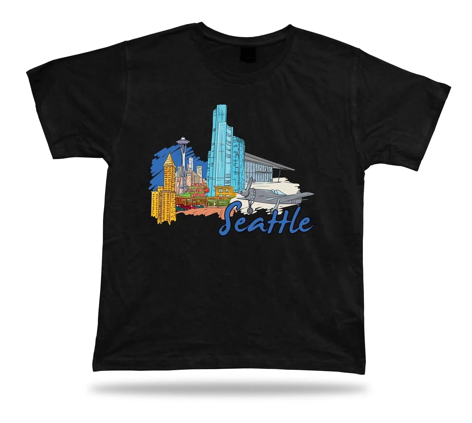 Maglia Seattle Space Needle Museo del volo Gas Works Park Chihuly SculpturePark