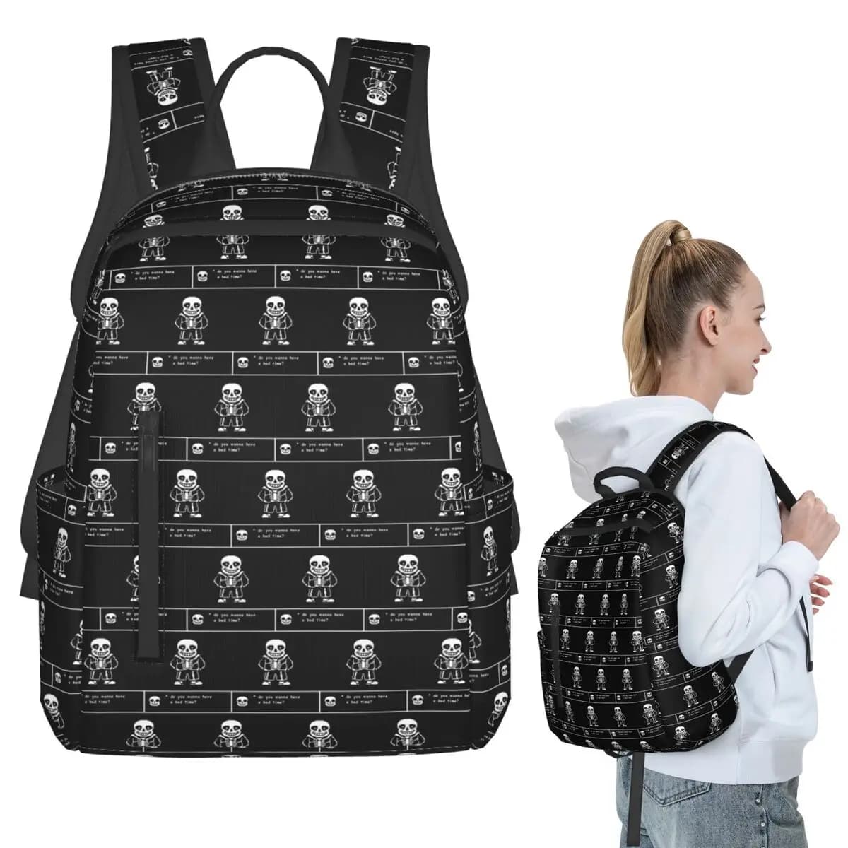 Zaino per videogiochi Undertale, borsa per libri per studenti, borsa per la scuola per bambini, borse a tracolla per laptop, uomo donna
