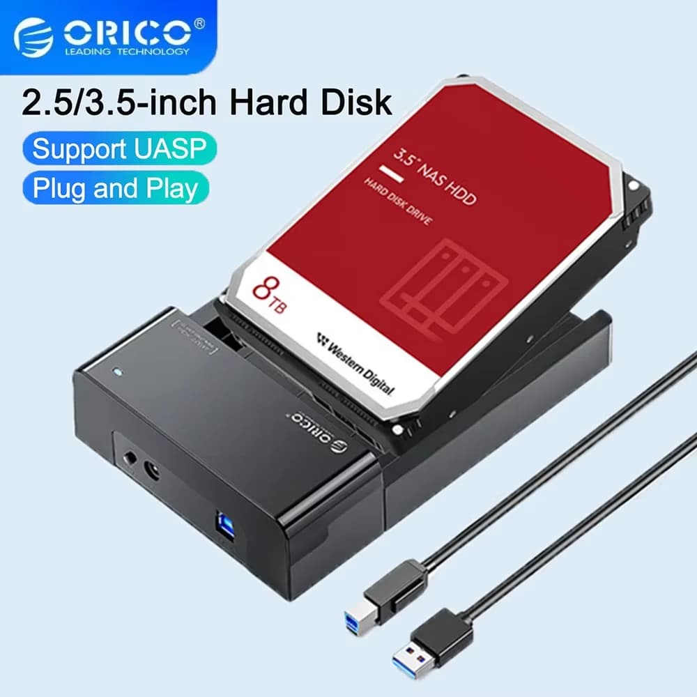 Base per custodia per disco rigido Orico USB 3.0 da 2,5/3,5 pollici SATA notebook desktop meccanico SSD a stato solido lettura esterna scatola mobile