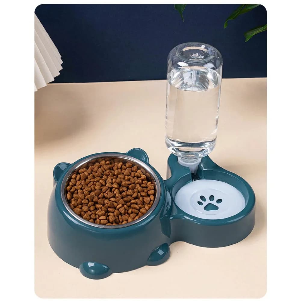 Ciotola per Gatti, Ciotola per Cani, Ciotola per Cibo Gatti, Dispenser Cibo Gatti, Doppia Ciotola, Dispenser Acqua Automatico, Ciotola Angolata per Bere, Ciotola Integrata per Cibo Gatti, Ciotola per Animali Domestici