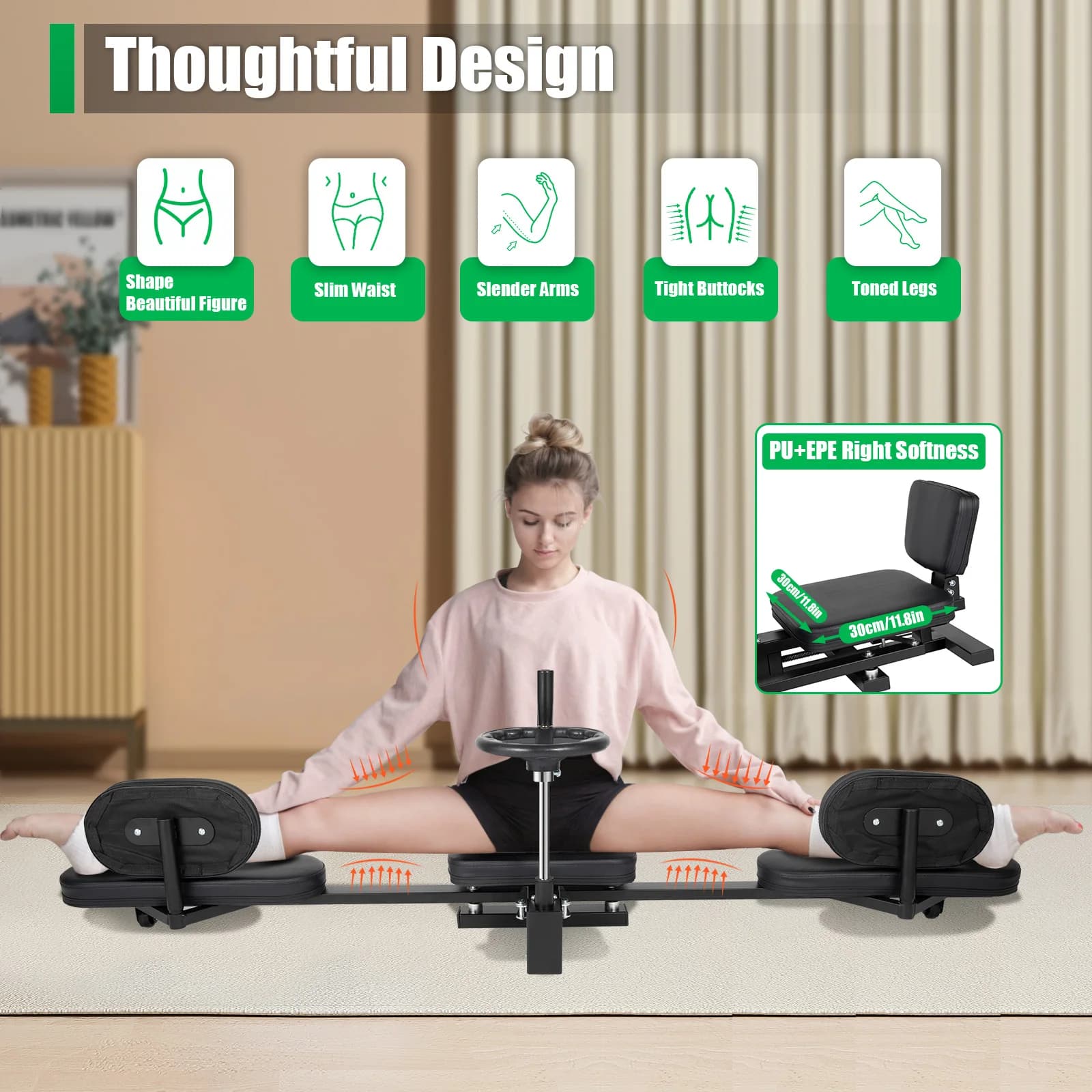 Leg Stretcher Hands Free Training Cross Bar One Arm Dumbbell Extension Machine Maintain Healthy Stretching Equipment for Yoga