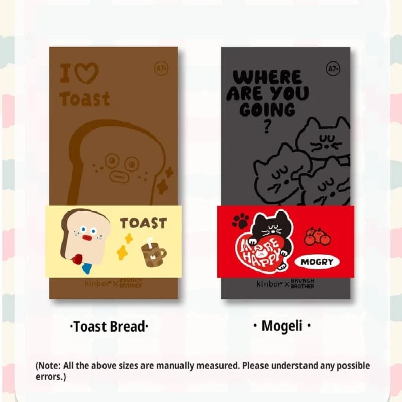 Kinbor × BRUNCH BROTHER A7 Taccuino tascabile per ragazza, agenda portatile squisita con cartoni animati, di marca congiunta, mini agenda per la pianificazione