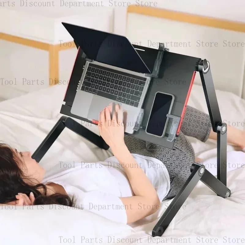 Piatto sul letto, laptop, supporto per tablet pieghevole, regolabile e mobile, tavolo da scrivania sdraiato