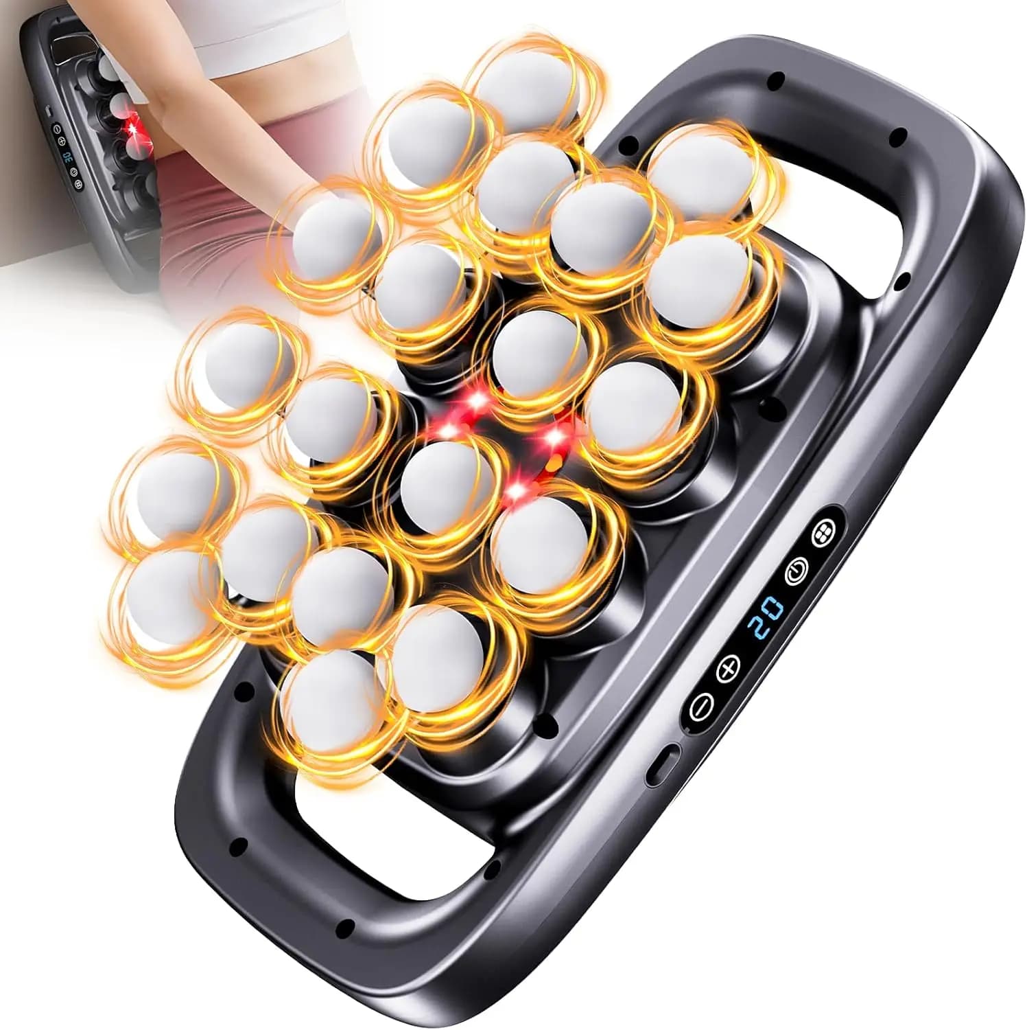 Deep Percussion Massage Gun at 20 Heads, Model 2026 Updated, with 3 Modes and 30 Intensity for Back, Spalle, Gambe