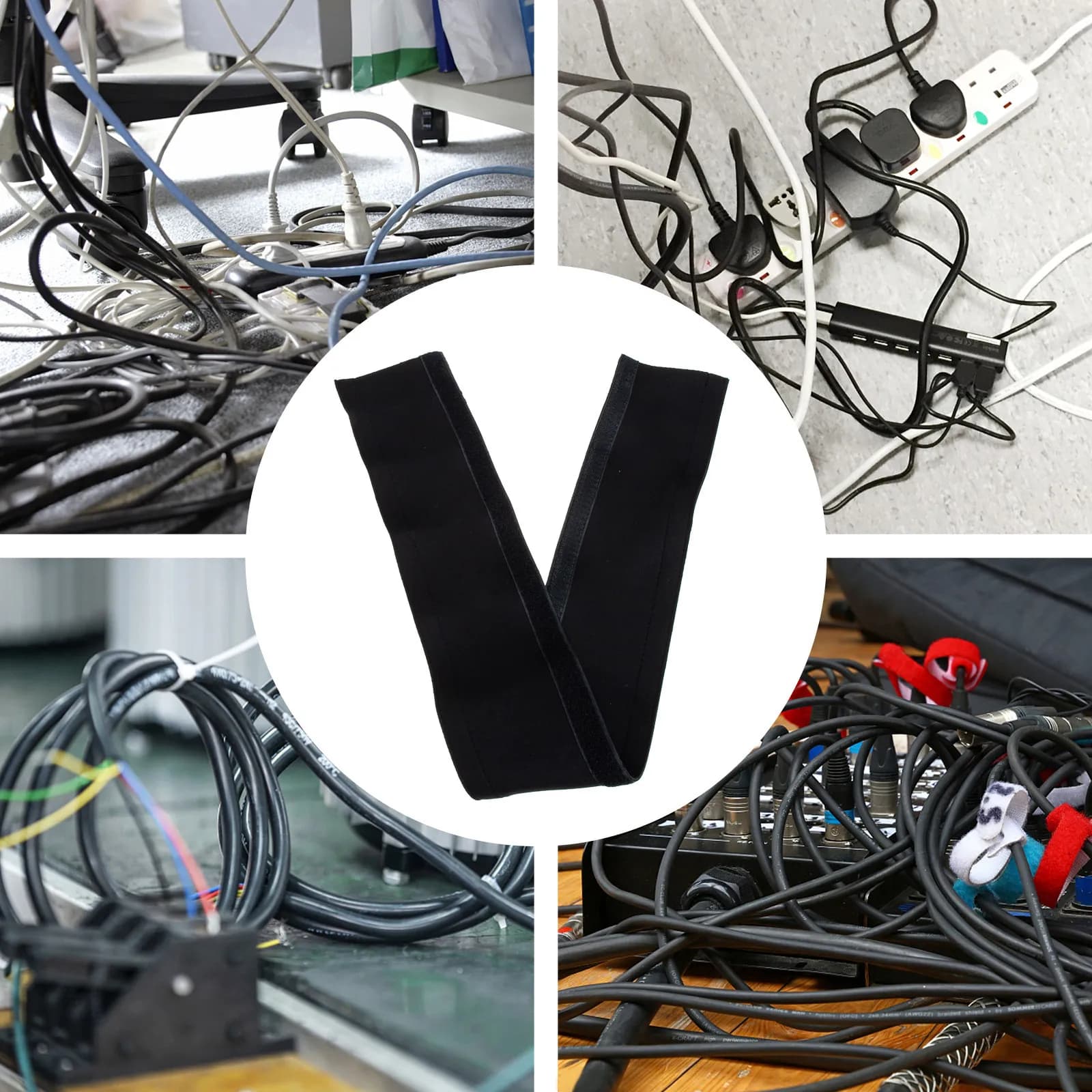 Guaina per la gestione dei cavi in neoprene, protezione per cavi del computer, organizer per cavi, copricavo, nascondicavo per scrivania e ufficio