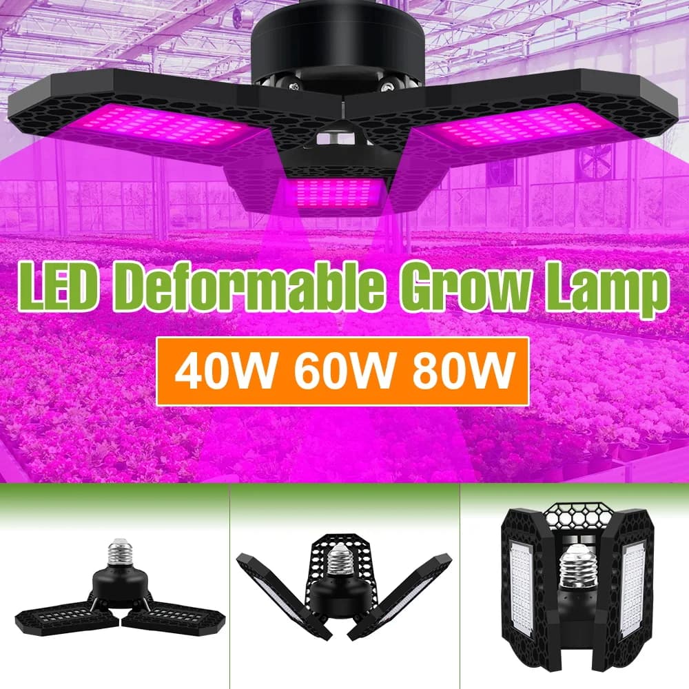 Lampadina LED per Coltivazione 80W E27, Luce a Spettro Completo per Piante da Interno, Coltivazione di Semi e Fiori, Illuminazione per Serre e Tende