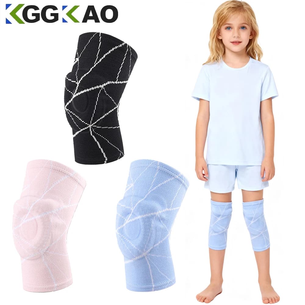 1 Pezzo Ginocchiera a Compressione per Bambini, Ragazzi e Ragazze. Supporto per Ginocchio con Cuscinetto in Gel per Rotula per Dolori al Ginocchio.