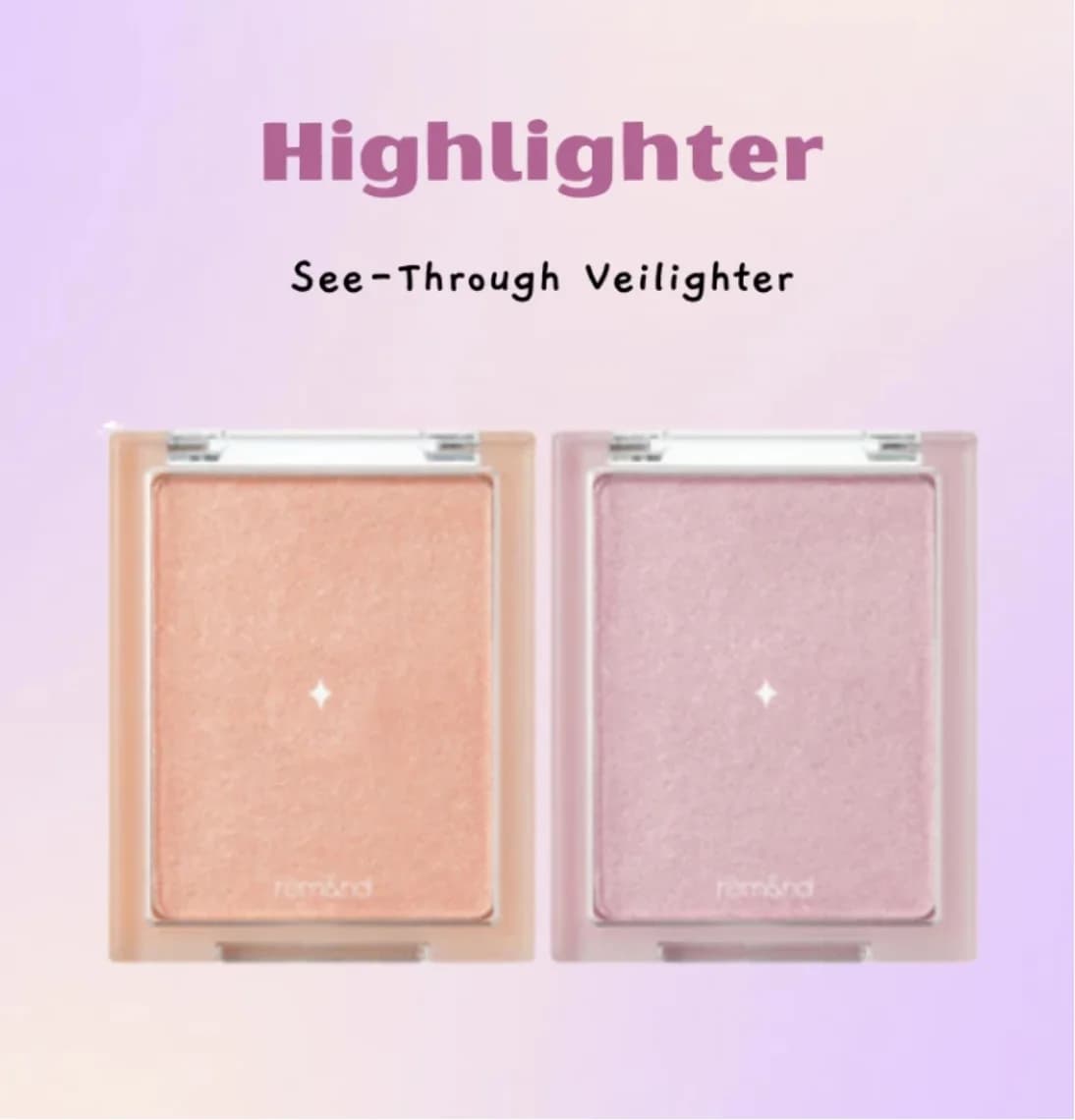 rom&nd See Through Veilighter Evidenziatore Polvere lucida Viso Illumina il trucco evidenziatore
