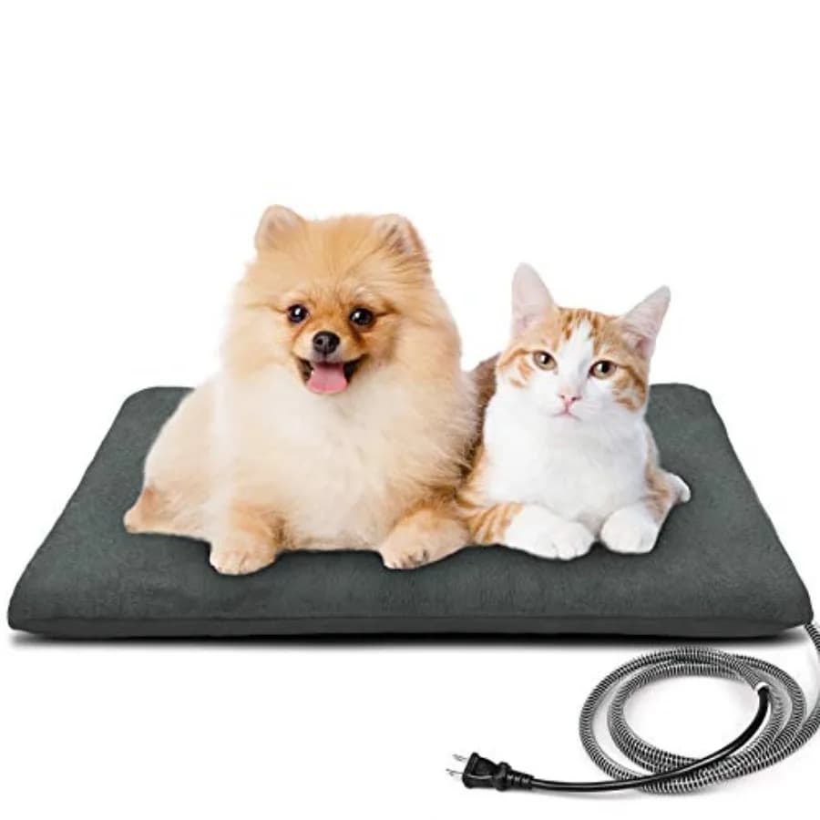 Cuccia Riscaldata per Animali da Esterno con Copertura Impermeabile, Tappetino Elettrico Riscaldante per Cani, Coperta Morbida con Controllo Automatico della Temperatura
