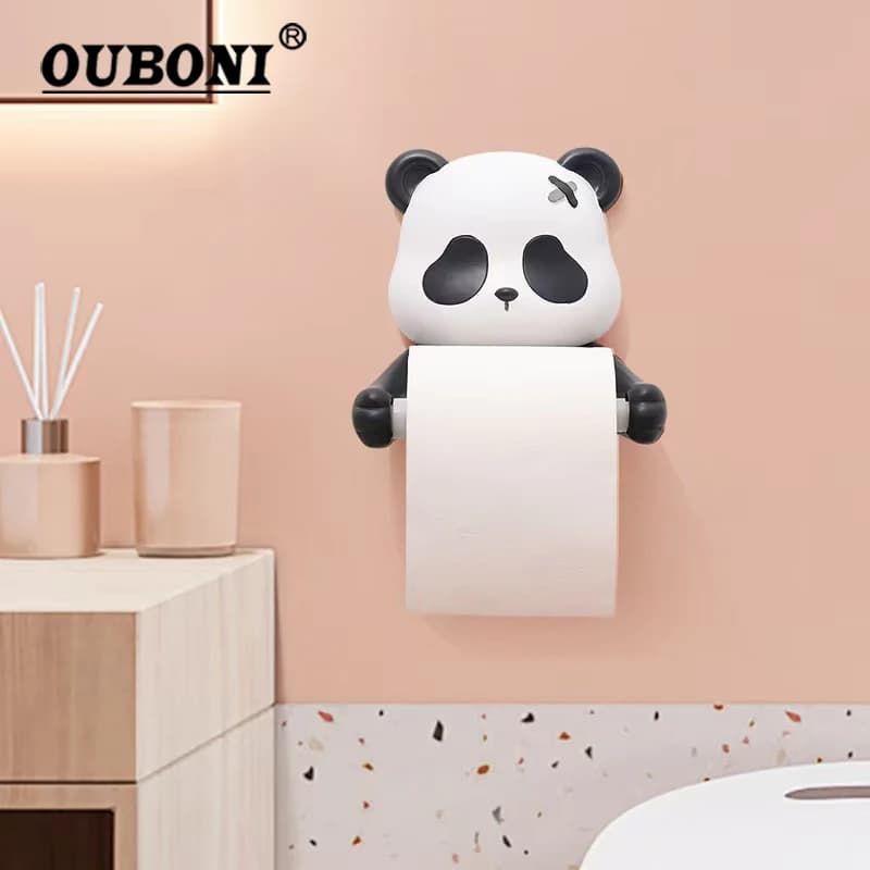 OUBONI Cartoon Animal Porta fazzoletti da bagno Art Divertente supporto per carta igienica in resina Simpatico arredamento per il bagno Idea regalo perfetta