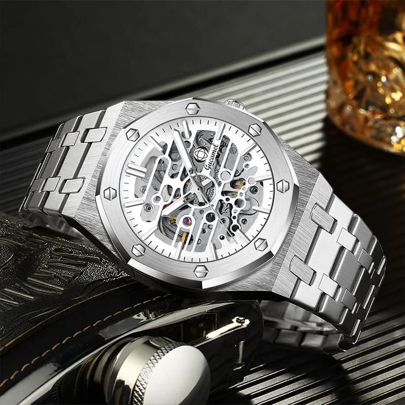 Men's high-end mechanical watch, automatic, skeletonized, trend for foreign trade