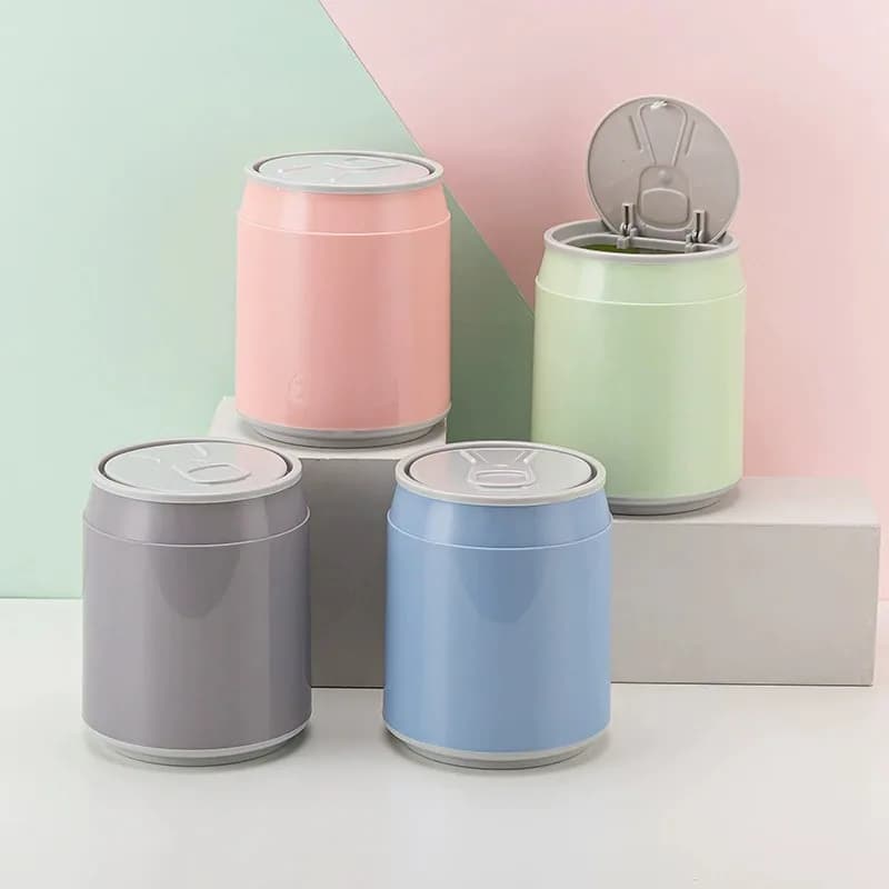 Nuovo creativo pattumiera da tavolo pattumiera casa tipo pressa coperchio elastico mini comodino con coperchio contenitore portaoggetti cucina bagno cestino della spazzatura