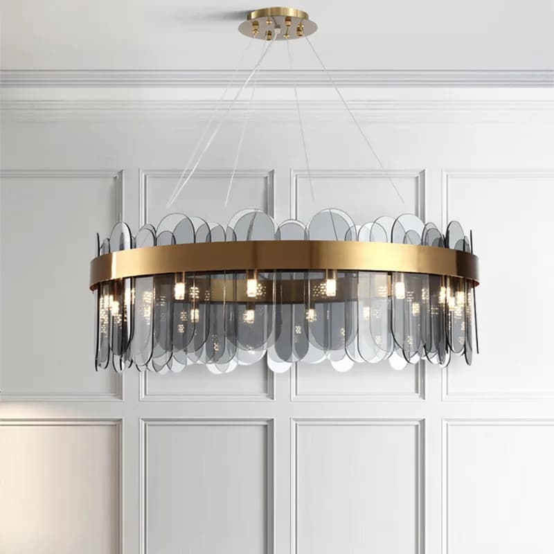 Lampadario nordico in vetro grigio fumo soggiorno lampada a sospensione lampade a sospensione camera da letto Hotel ristorante Bar Luminaria