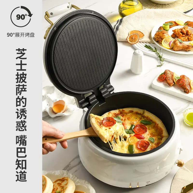 Padella elettrica multifunzione per uso domestico, a doppio lato riscaldante, completamente automatica, con funzione di aumento e raffreddamento, ideale per hot pot e frittura.