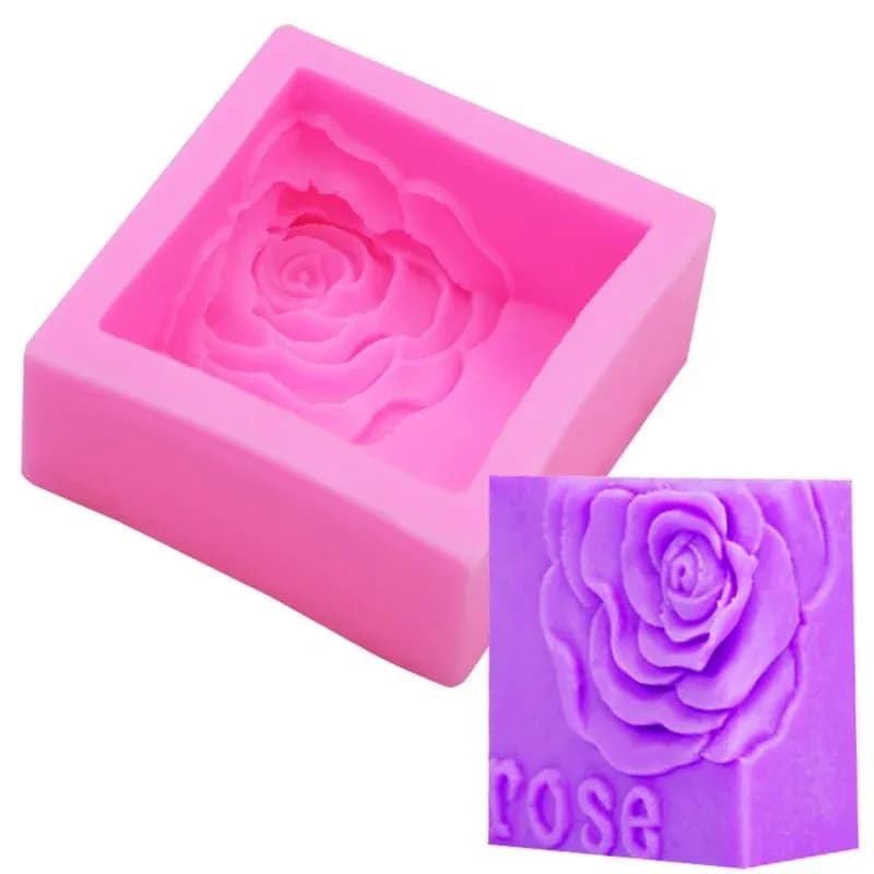 Stampo per sapone in silicone con fiore di rosa 3D Stampo fatto a mano fai-da-te per realizzare candele Stampi in argilla polimerica Forme artigianali