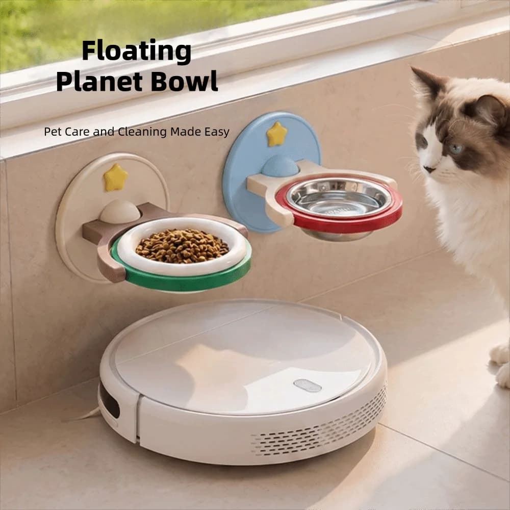Creative Adjustable Angle Cat Bowl Non-Slip Ceramic Water Food Bowl Suction Cup Neck Protection Pet Feeder Pet Supplies
