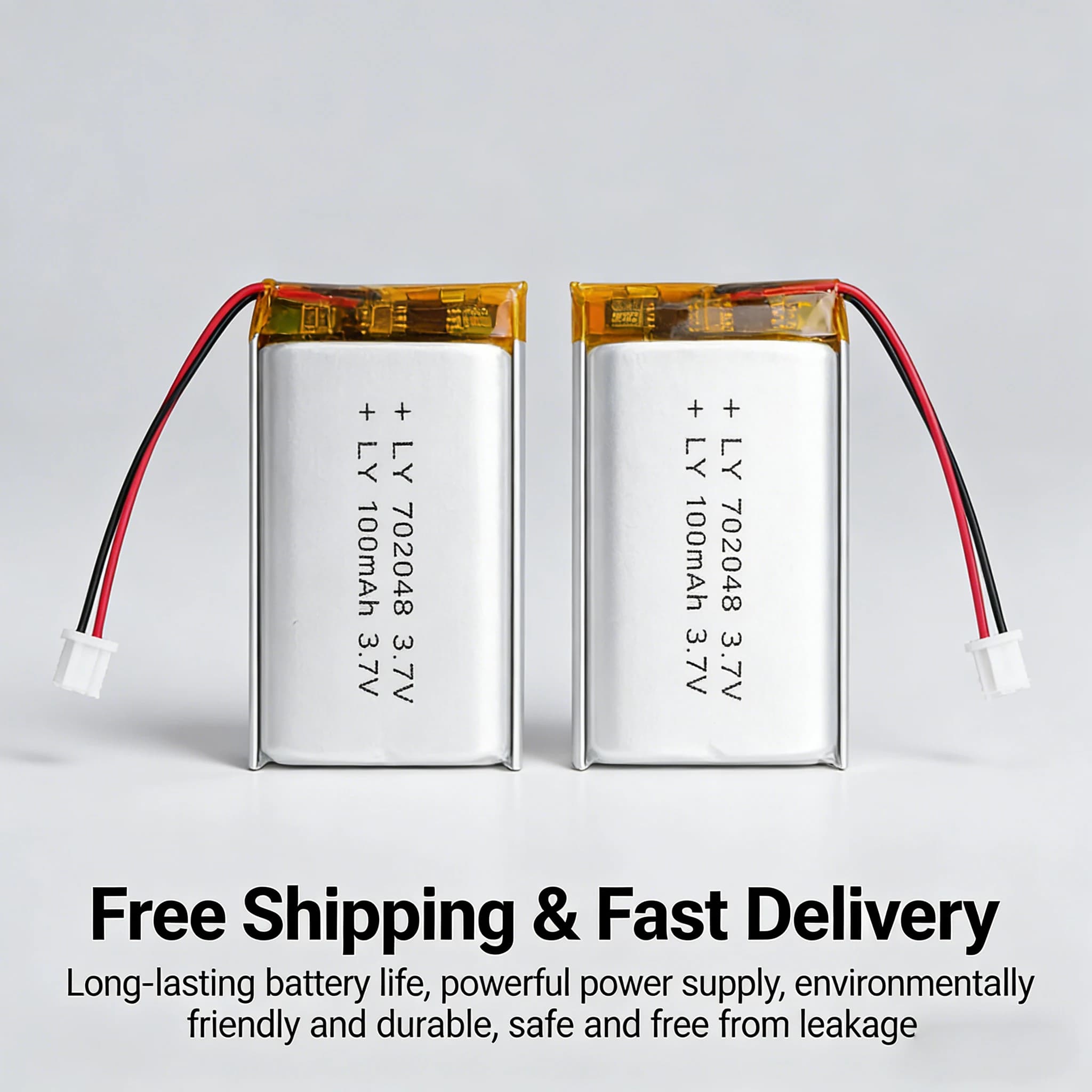 Rechargeable Battery Lipo 3.7V 1000mAh 703048 with PH 2.0 Connector for MP4 MP5 Intelligent Toys Beauty Devices Lithium Polymers
