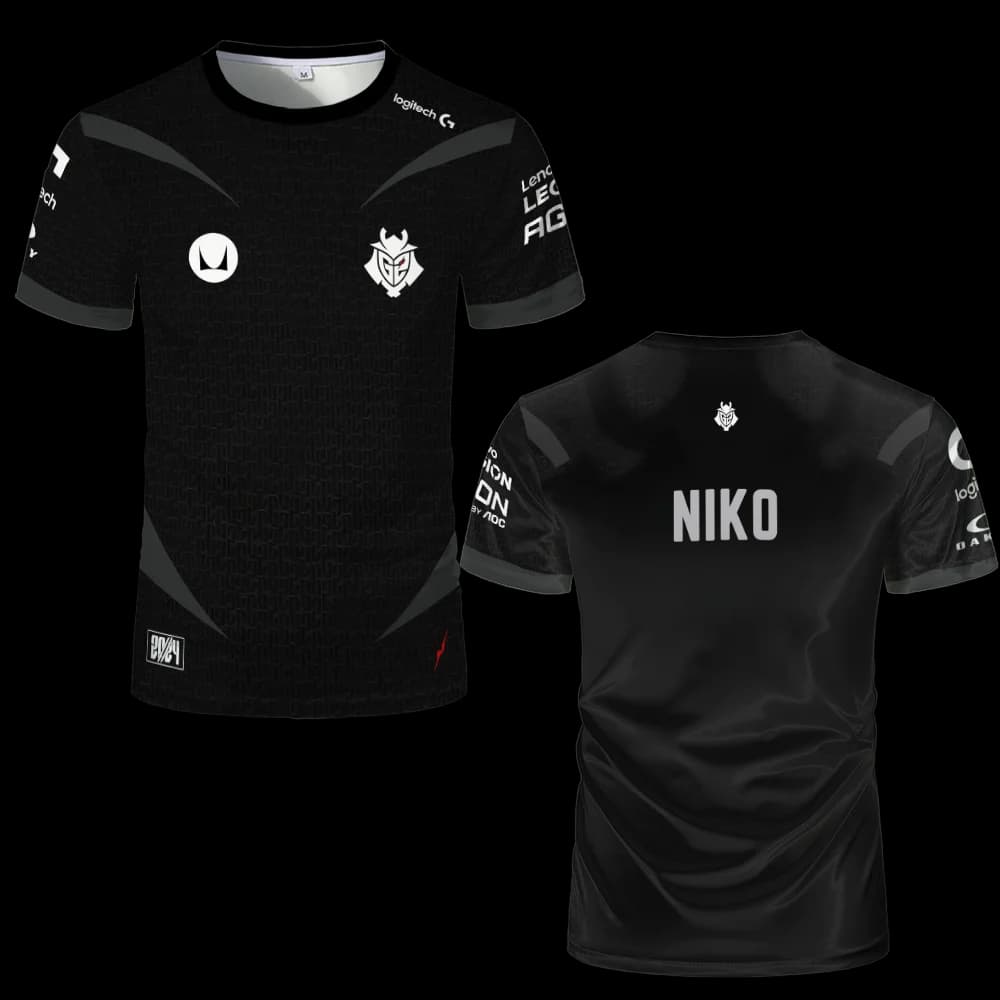 Maglia Ufficiale 2025 CSGO Major G2 Esports Club, Uniforme da Allenamento e Partita CS2, T-Shirt Sportiva da Uomo per Competizioni di Squadra