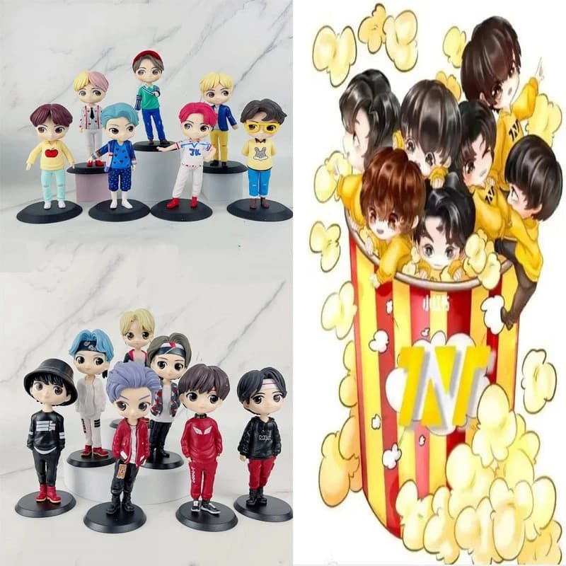 7 Pz/set 15 CENTIMETRI Nuova Corea Kpop Star Bangtan Gruppi Ragazzi PVC Modello Giocattolo Action Figures Bambola Celebrity Idol Set Fan Collezione regali