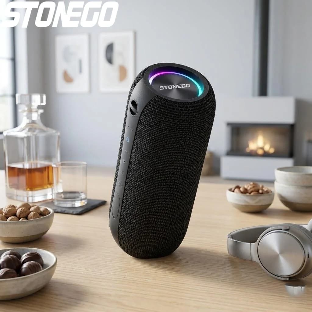 Altoparlante Bluetooth impermeabile da 20 W, stereo portatile, doppio altoparlante, batteria a lunga durata, bassi potenti, soundbox intelligente wireless, altoparlante con microfono integrato per feste all'aperto, spiaggia, piscina, doccia, apparecchiature audio