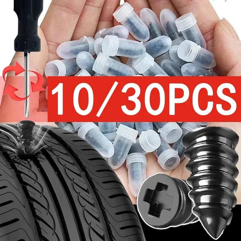 10/30 pezzi auto moto vuoto riparazione pneumatici chiodi camion scooter bici pneumatici strumenti di riparazione foratura chiodi metallici in gomma accessori
