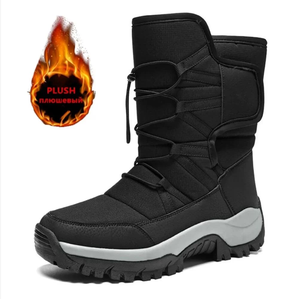 Men's Winter Shoes Waterproof Men's Boots Warm Plush Snow Boots Outdoor Non-slip Hiking Boots Sneakers Men Work Ankle Boots
