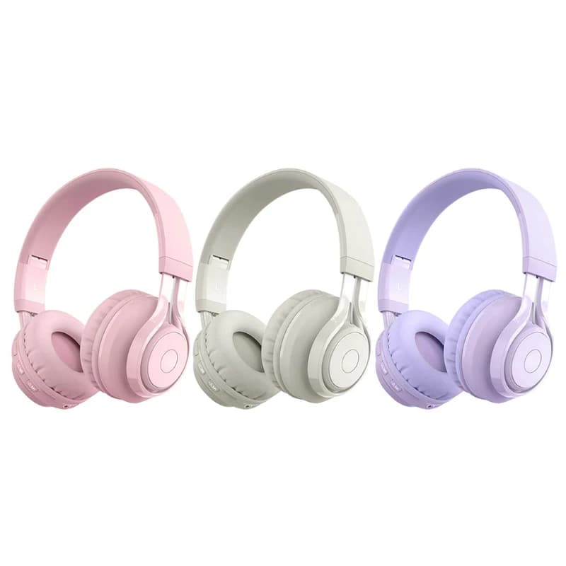 Nuove cuffie per bambini in metallo albicocca/rosa/viola Blue-tooth Wireless Volume limitato cuffie per bambini montate sulla testa Dropship