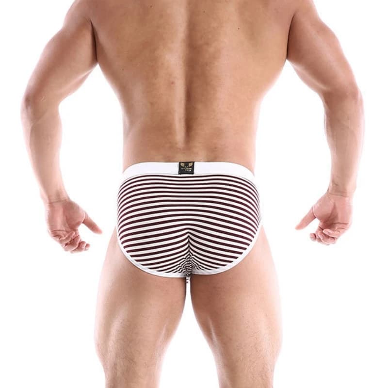 Slip da Uomo a Righe Geometriche - Tessuto Morbido e Traspirante, Slip a Vita Bassa per Palestra, Sport e Comfort Quotidiano