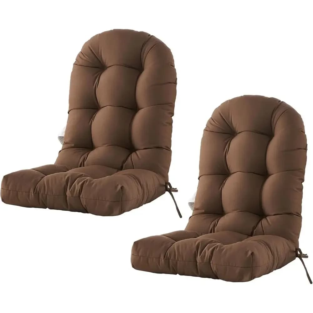 Set of 2 Outdoor Wicker Chair Cushions, Thick Seat and High Back, 48x21x4, Coffee