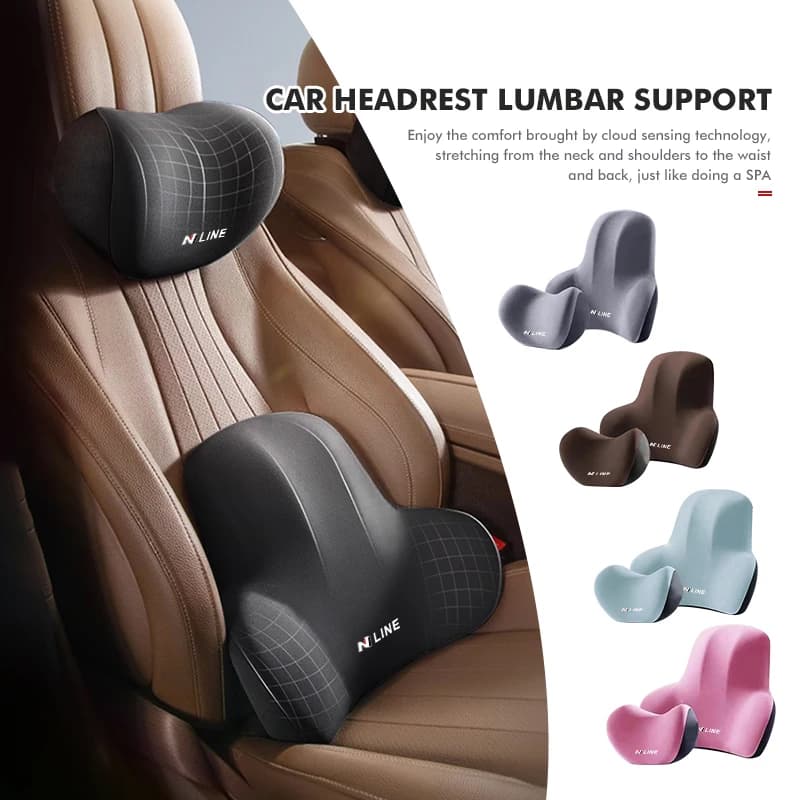 Car Headrest Support Seat Lumbar Cushion Soft Neck Pillow Pad For Hyundai Sonata i30 i20 Tucson Elantra Kona N Line