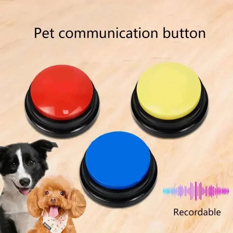 Scatola audio per animali domestici Pulsante parlante registrabile Registratore vocale per gatti Giocattolo per strumento di addestramento alla comunicazione Scatola da spremere Giocattoli per cani