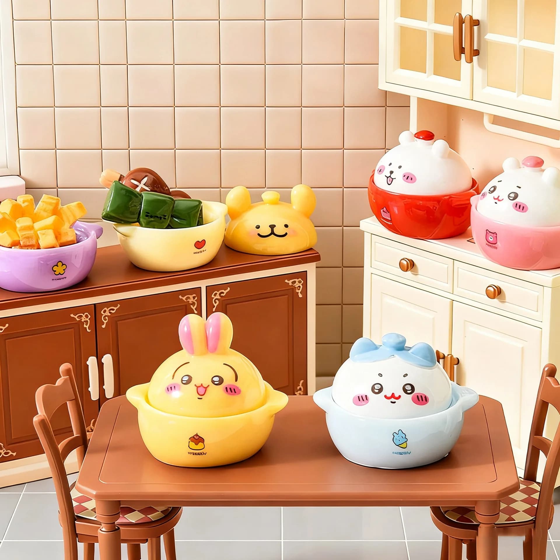 Colorful Animal Clay Pot Three Dimensional Cute Figurines for Kids Trendy Car Ornaments, Small Accessories Model Toys