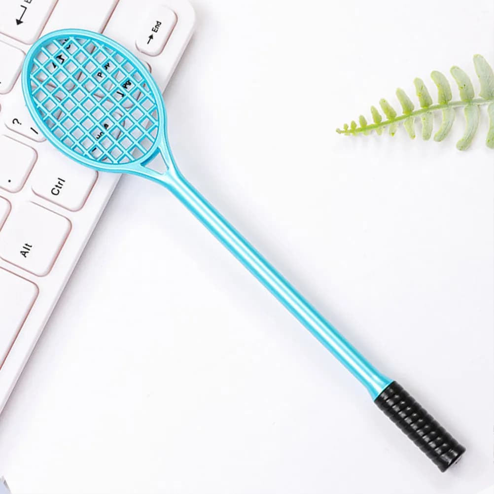 2Pcs Tennis Racket Gel Pen Black Ink Slim Ergonomic Design for Office School Writing Drawing Sketching Smooth Fine Point