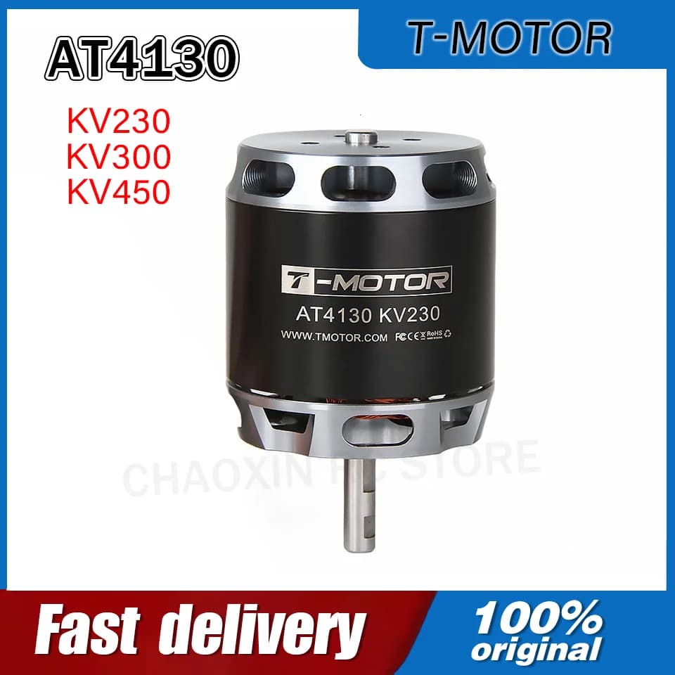 Motore Elettrico T-MOTOR AT4130 230/300/450KV ad Albero Lungo per Droni UAV Personalizzati ad Ala Fissa e VTOL, OEM o ODM per Parti Fai-da-te di Droni RC