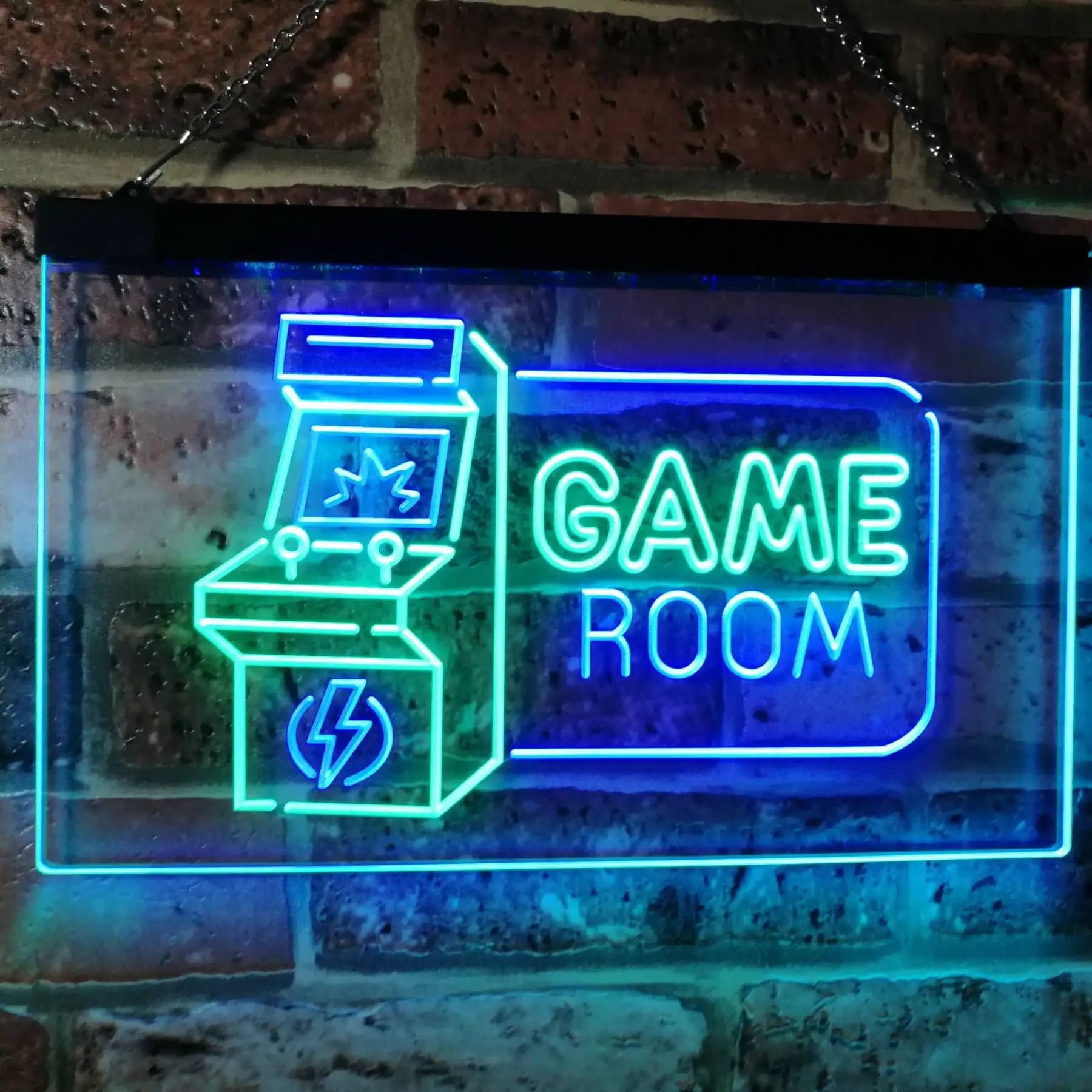 Sala giochi Arcade TV Man Cave Bar Club Dual Color LED Neon Sign