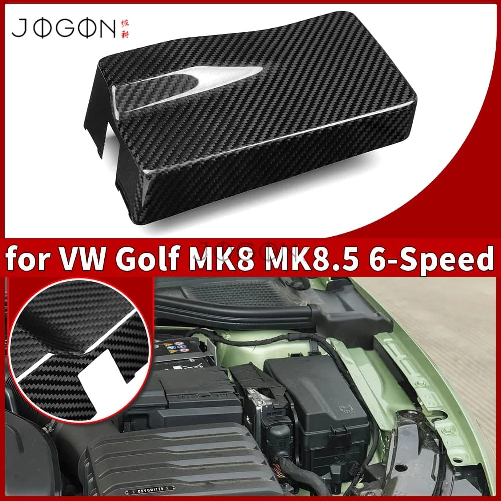 Real Carbon Fiber Engine Room Fuse Box Covers Stick-on Exterior Accessories For VW GOLF 8 MK8 8.5 Golf R 2021+