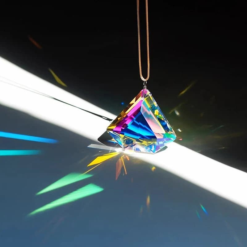 Handmade Crystal Wind Chime Sun Catcher Rainbow Chaser Garden Hanging Pendant Ornament Jewelry-Inspired Prism for Window Garden