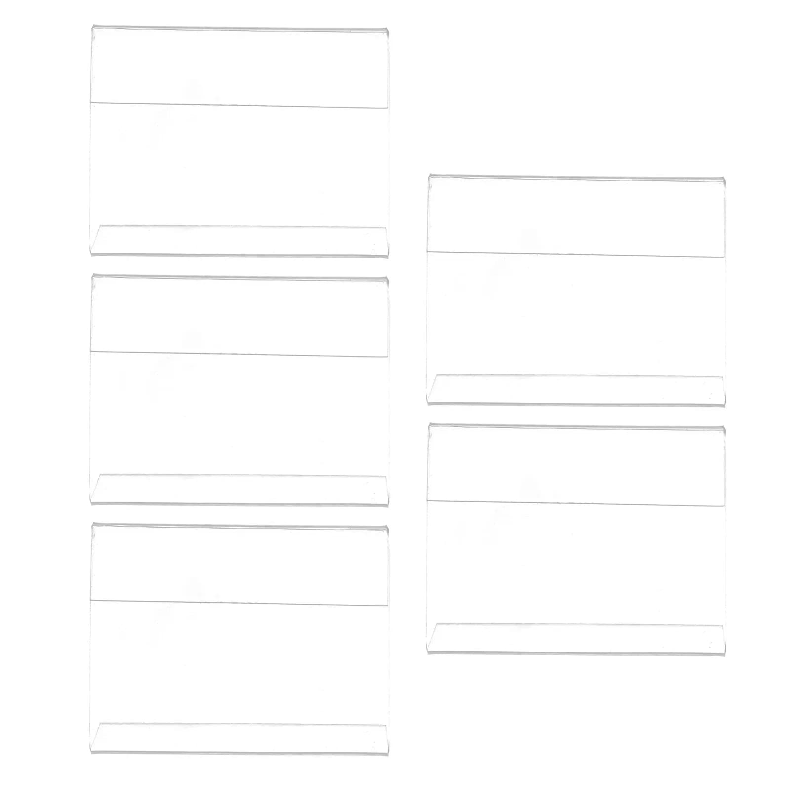 Set di 5 Portaetichette in Acrilico a Forma di L, Espositore da Tavolo per Menu, Porta Prezzi per Negozi e Supermercati