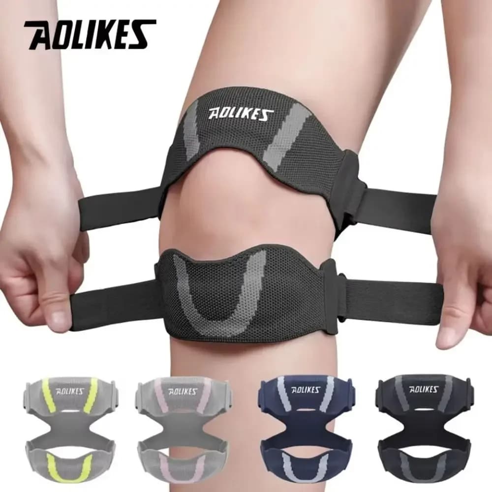 1 Pezzo di Supporto per Ginocchio Sportivo Regolabile con Doppia Fascia Traspirante, Fascia Stabilizzatrice per Tendine Rotulea per Basket