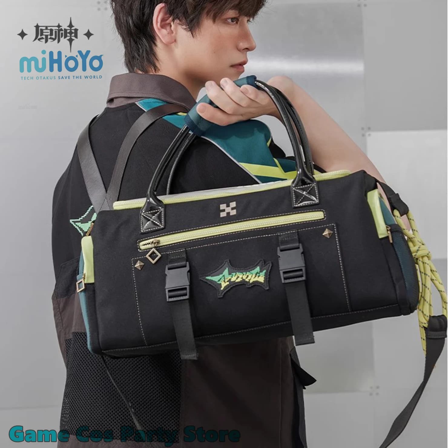 [Genuine] Kinich Theme Impression Sports Travel Bag Genshin Impact Cosplay Backpack Turnfire Hunt Bag with Gift Pendant