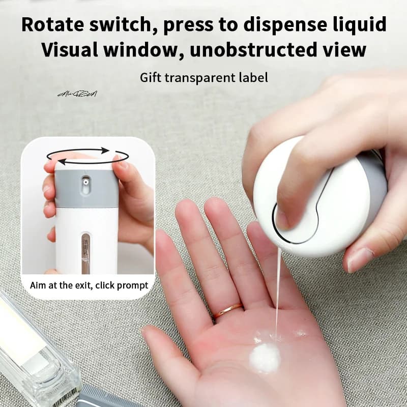 Bottiglia divisa per dispenser da viaggio 4 in 1, shampoo, lozione, gel doccia, sapone, contenitore per pressa, bottiglia secondaria vuota per un facile imballaggio