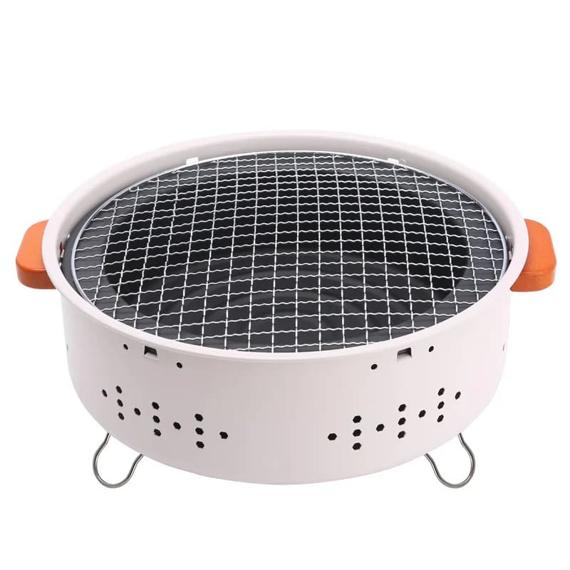 Portable Barbecue Grill Charcoal Stove Split BBQ Stove Round Non-stick Barbecue Rack For Outdoor Camping