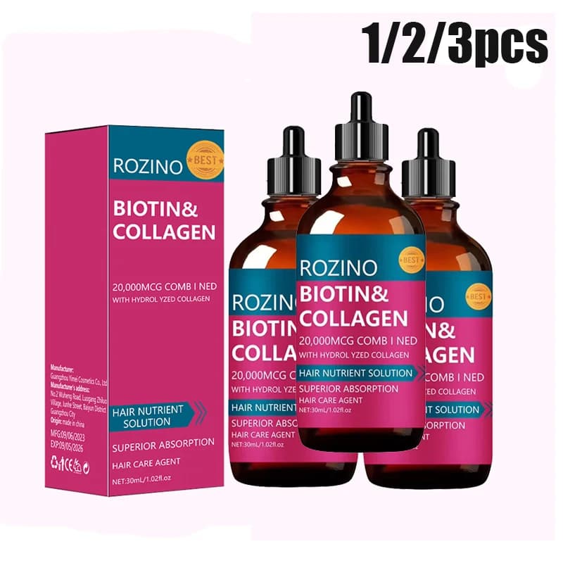 1/2/3PCS Biotina e olio di collagene per la crescita dei capelli Nutrire il trattamento del cuoio capelluto e rafforzamento dei capelli Balsamo profondo Cura dei capelli per adulti